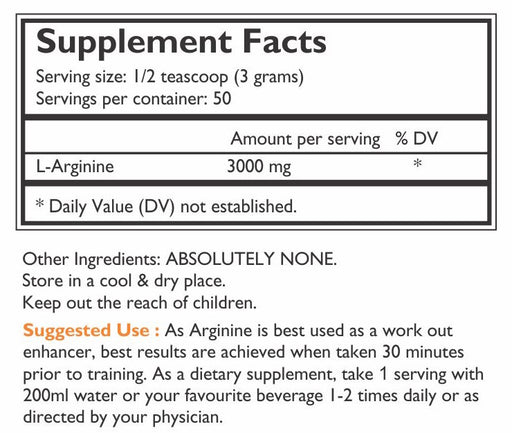 Pure 100% L-Arginine - nutrimedmain