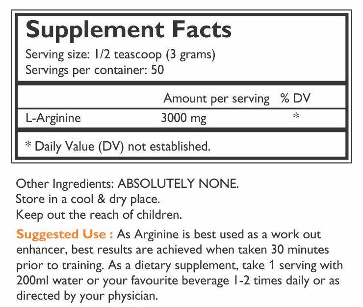 Pure 100% L-Arginine - nutrimedmain