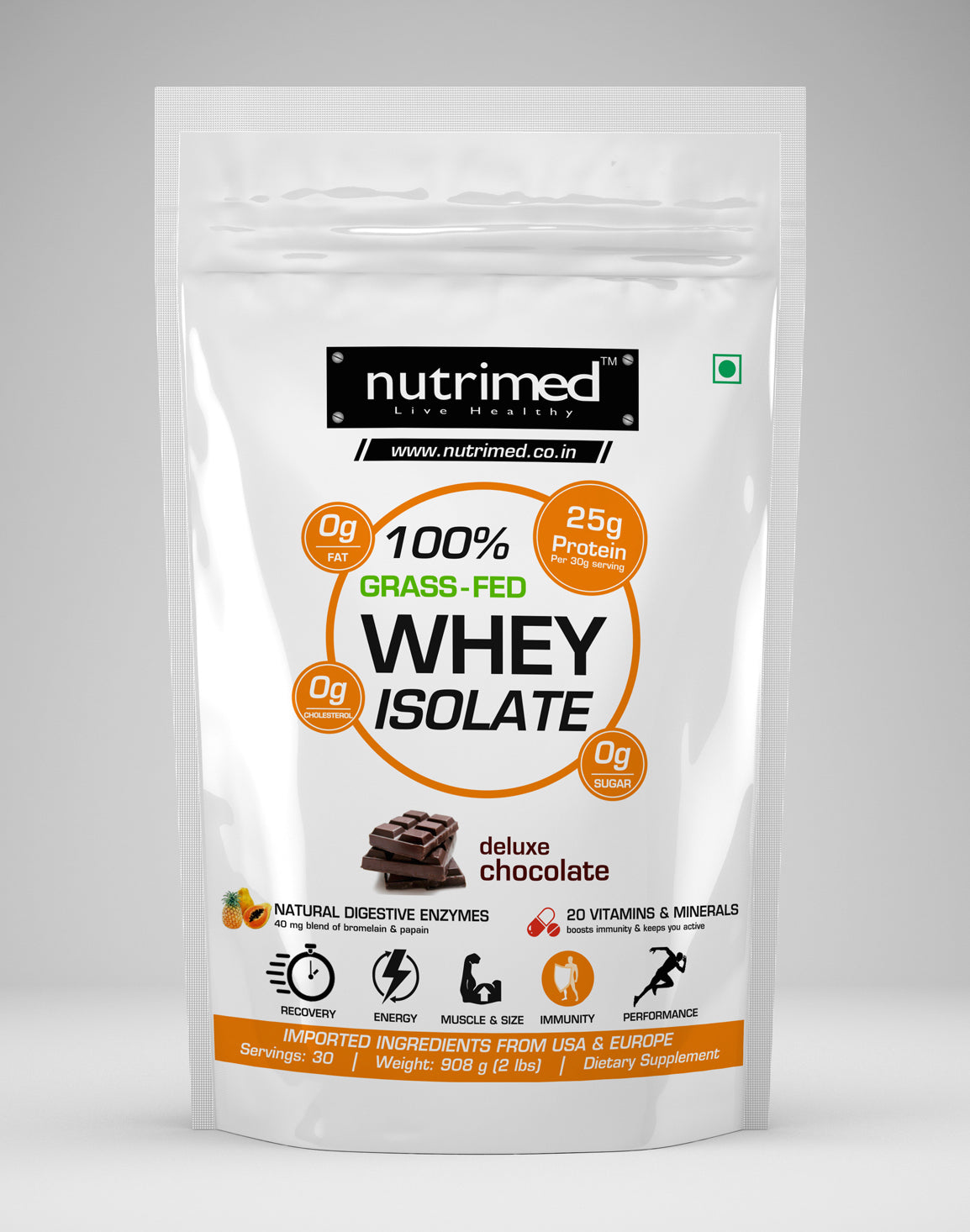 100% Grass-fed Whey Isolate (with Enzymes, Multivitamins) - nutrimedmain