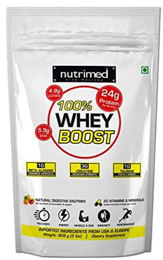 100% Whey Boost 2 lbs (with Enzymes/Beta Alanine/Taurine) - nutrimedmain